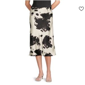 Renee C. Monochrome Splash Midi Skirt